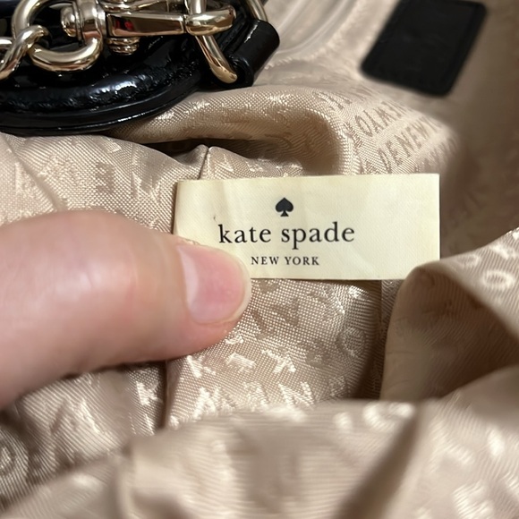 KATE SPADE NY OOH LA LA LIZZIE HANDBAG LADY JAMES BLACK PATENT LEATHER-PRISTINE - Picture 7 of 15
